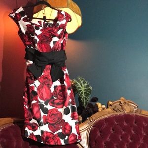 Cocktail Wiggle Dress w/ Detachable Bow belt
